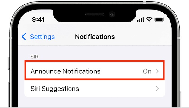 Disable Siri annouce notifications on iOS
