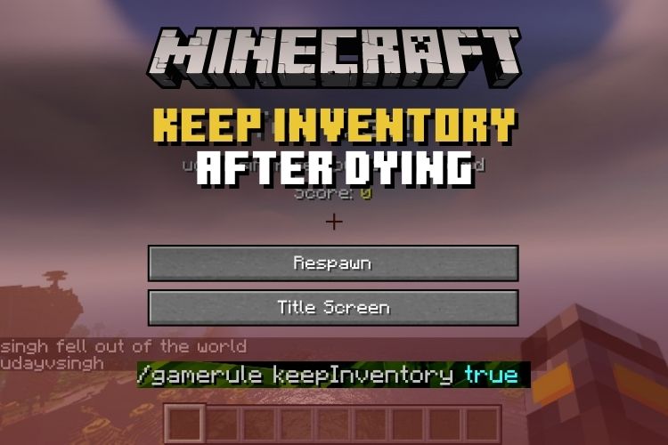 keep inventory command with mods