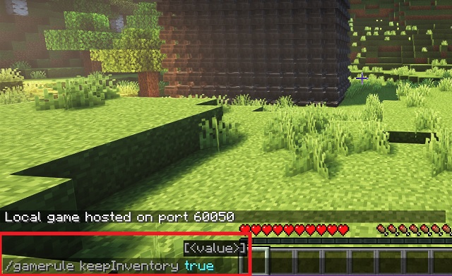 Keep inventory command in Minecraft