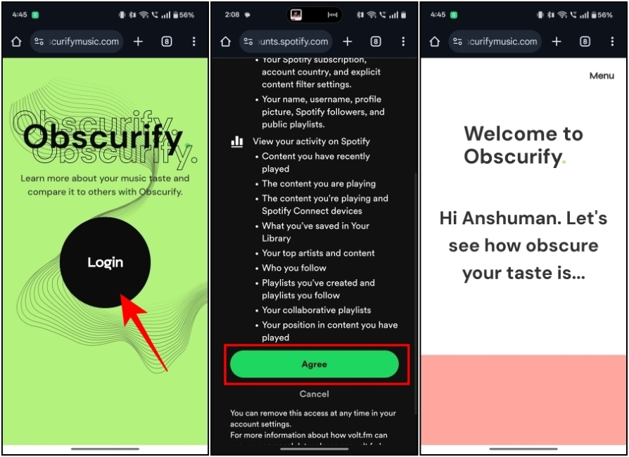 Obscurify Login Process