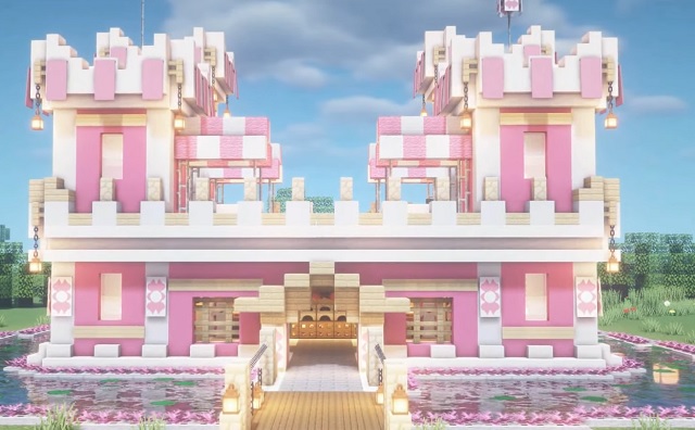 Awesome Pink Mansion house  Minecraft decorations, Minecraft designs,  Minecraft creations