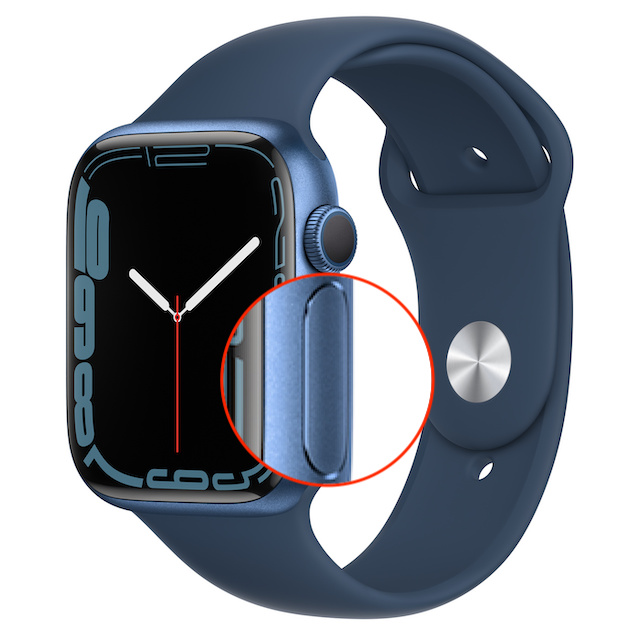Press the side button on Apple Watch