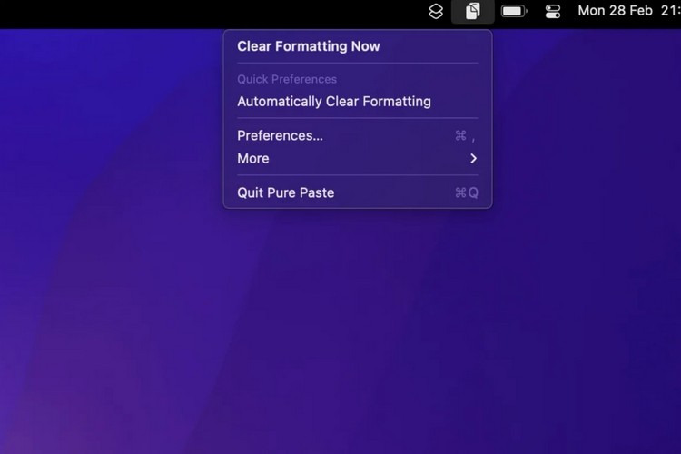 Pure Paste on macOS