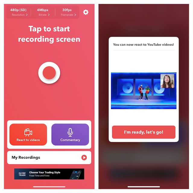 Record It app for iPhone