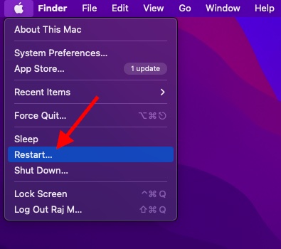 Restart your Mac