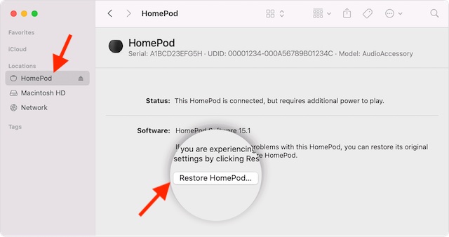 Restaurer Votre Homepod À L'Aide D'Un Ordinateur