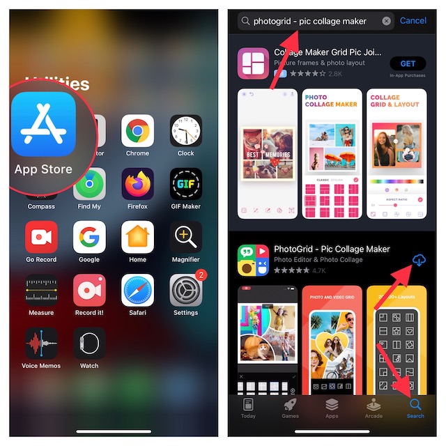 Search apps in App Store