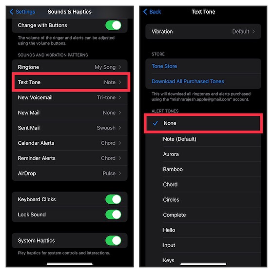 Set Text Tone to None on Your iPhone 