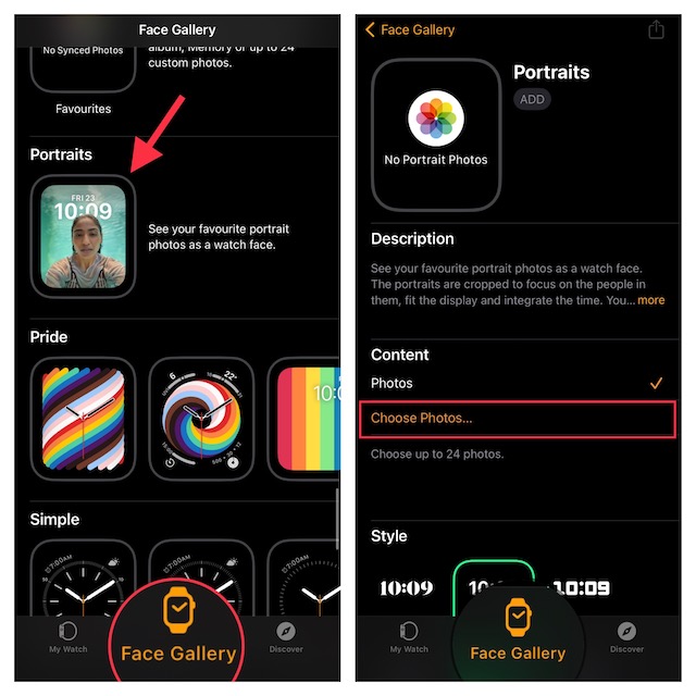 Set up Portraits Watch face on Apple Watch