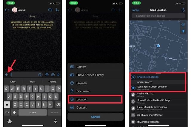 Partager L'Emplacement Sur Iphone À L'Aide De Whatsapp