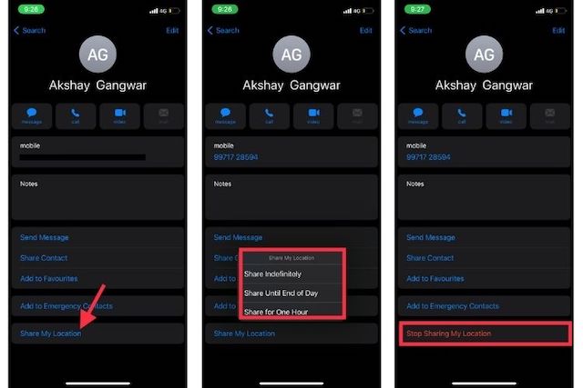 Share Your Location with a Contact on iPhone