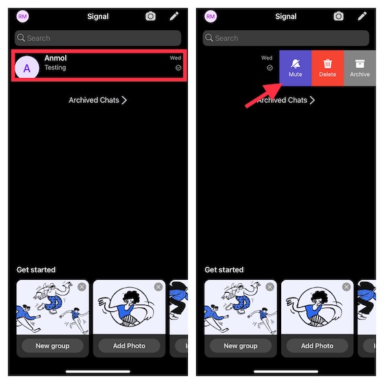 Silence Individual Signal Chats on iPhone 