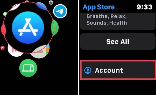 Tap Account in App Store