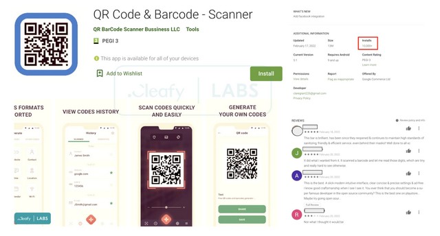 QR Code & Barcode -Scanner teabot trojan app