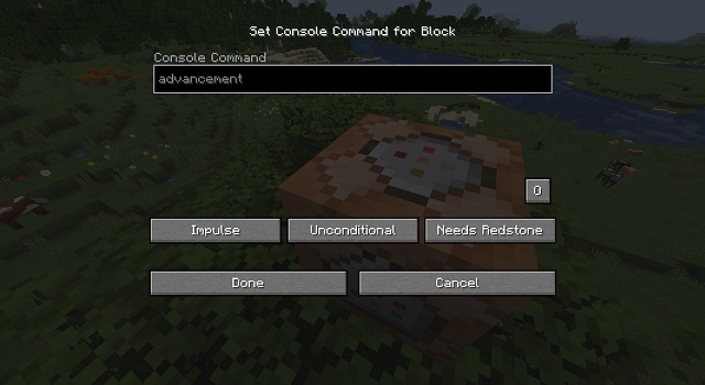 UI of Command Block in Java