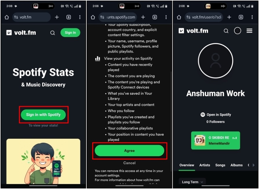 Volt FM Sign Up Process