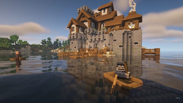 How to build an Awesome Wooden Castle for Minecraft 1.15 Survival 