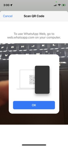 QR code scanner to link a device to whatsapp