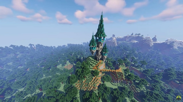 minecraft floating wizard tower