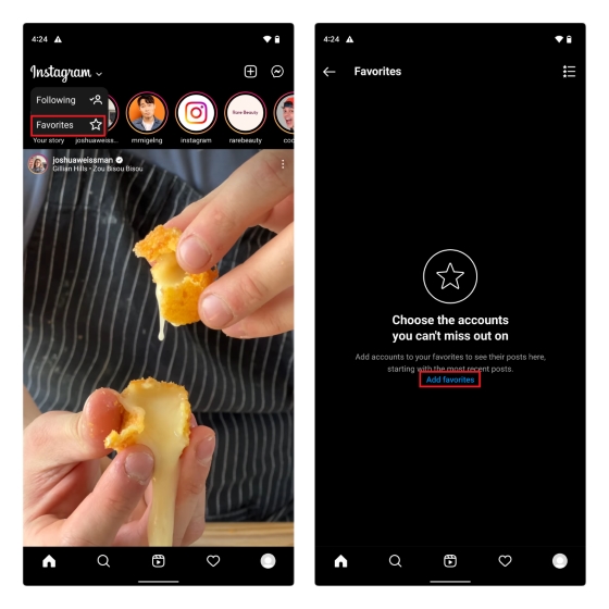 add instagram favorites