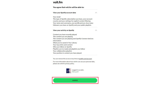 allow permission to volt.fm