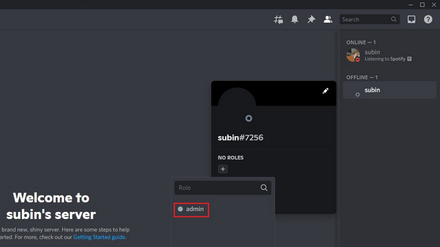 assign admin role to remove crown on Discord