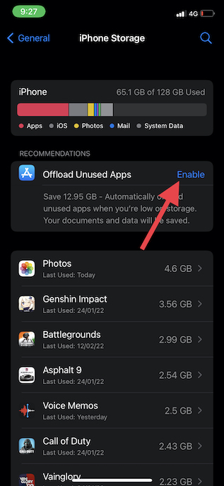 يقوم تلقائيًا بإلغاء تحميل التطبيقات على iOS