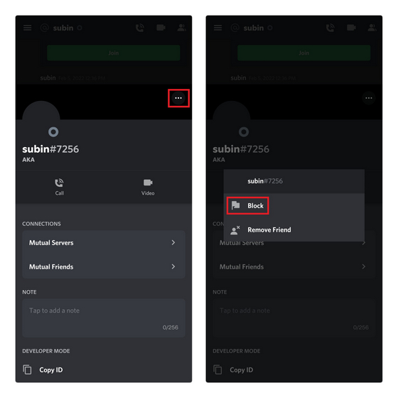 block discord user on mobile