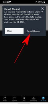 Confirm channel subscription cancellation