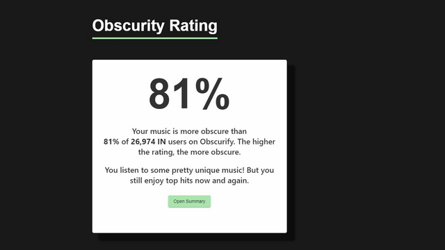 obscurity rating
