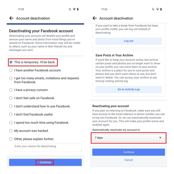 How long can a Facebook account stay deactivated?
