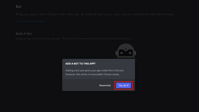 confirm adding bot to app