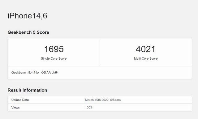 Apple's New Budget iPhone SE 3 Beats iPhone 13, Galaxy S22 Ultra on Geekbench