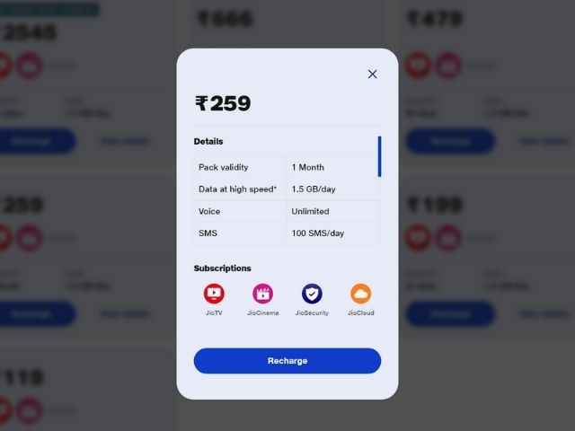 jio rs 259 plan launched
