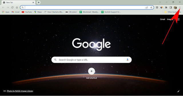 Menu button in Google Chrome
