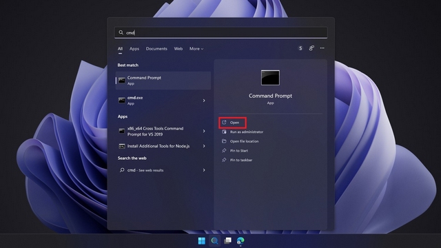 open command prompt on windows 11