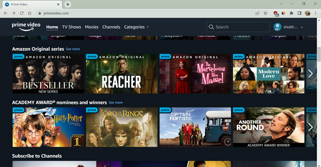 prime video home page