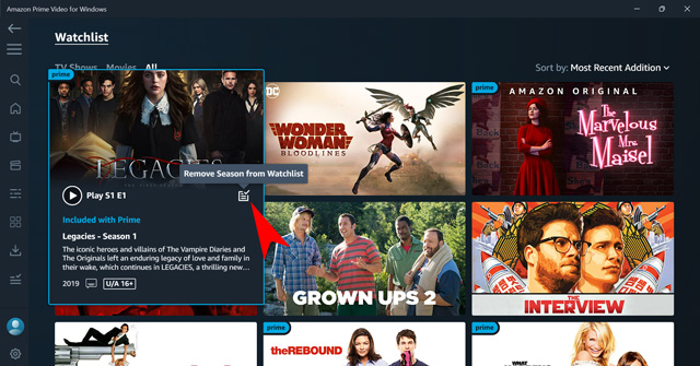 open show from watchlist on prime video windows aapp