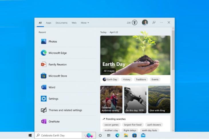 Search highlights come to windows 10