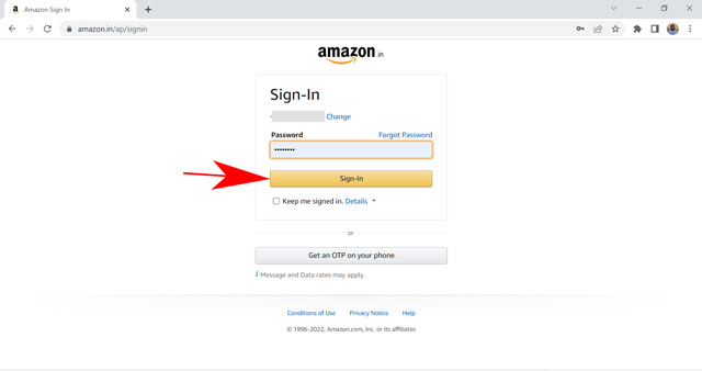 Sign in to Amazon account