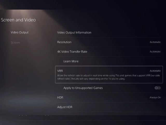sony ps5 vrr feature coming soon