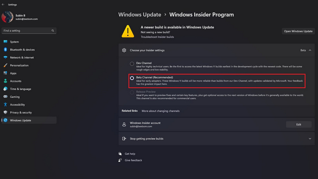 How to Switch from Windows 11 Dev Channel to Beta Channel Without ...