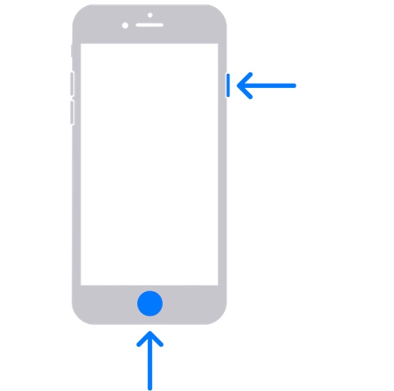 take a screenshot on iPhone models with Touch ID and side button
