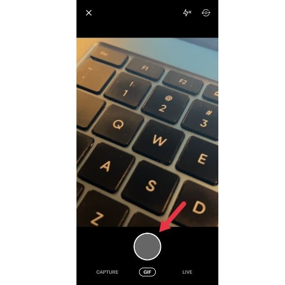 twitter ios gif shutter button