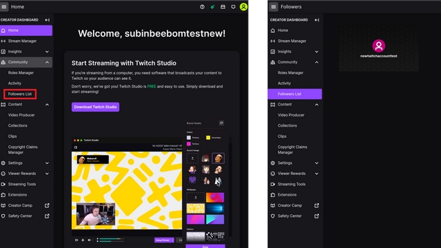 view your twitch followers list from phone