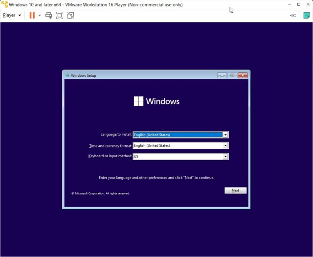 Install Windows 11 on VMware Virtual Machine