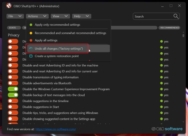 10. Protect Your Privacy On Windows 11 With O&Amp;O Shutup10++