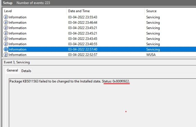 7. Investigate The Error With Event Viewer