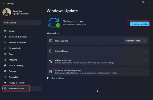 Update Windows 11 From Settings