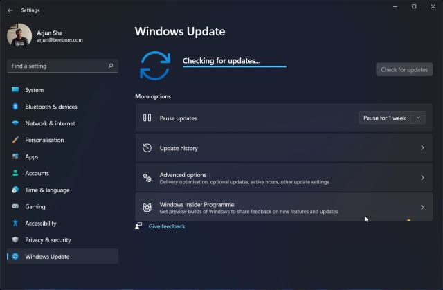 Update Windows 11 From Settings